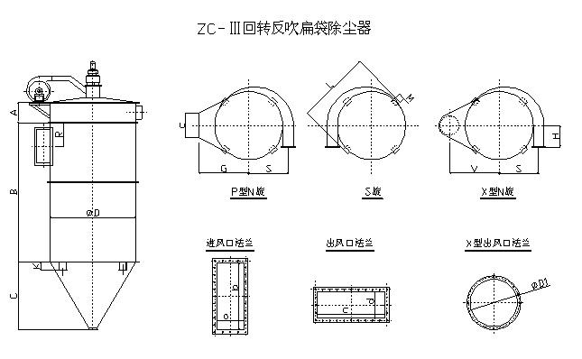 ZC系列機(jī)械回轉(zhuǎn)反吹扁袋除塵器