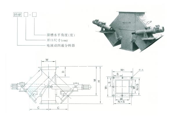 四通分料器